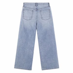 Gradient Pink＆Purple Flame Printed Denim Jeans