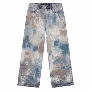 Abstract Urban Decay Grunge Paint Printed Denim Jeans by JR JEANIUS WEAR