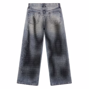 Retro Halftone Star Gradient Printed Denim Jeans