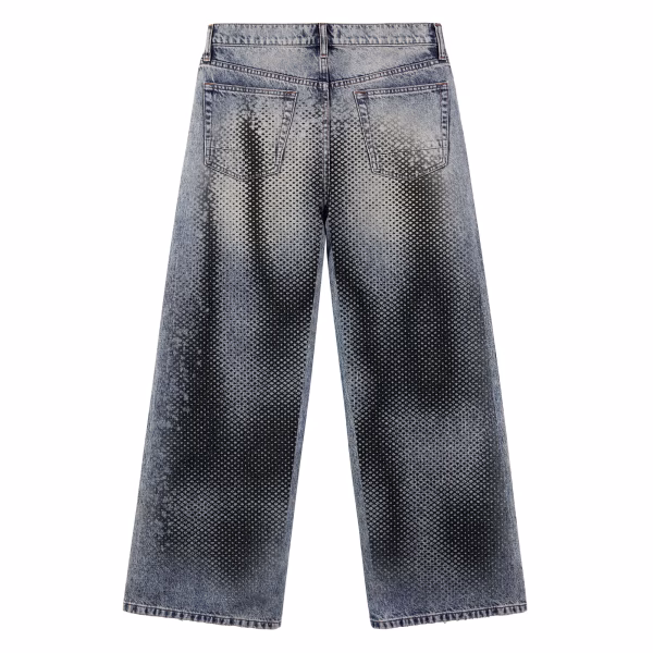 Retro Halftone Star Gradient Printed Denim Jeans collection product photo