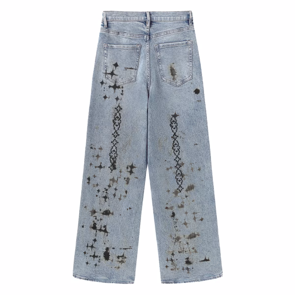 Gothic Chaos Mythology Art Printed Denim Jeans collection product photo