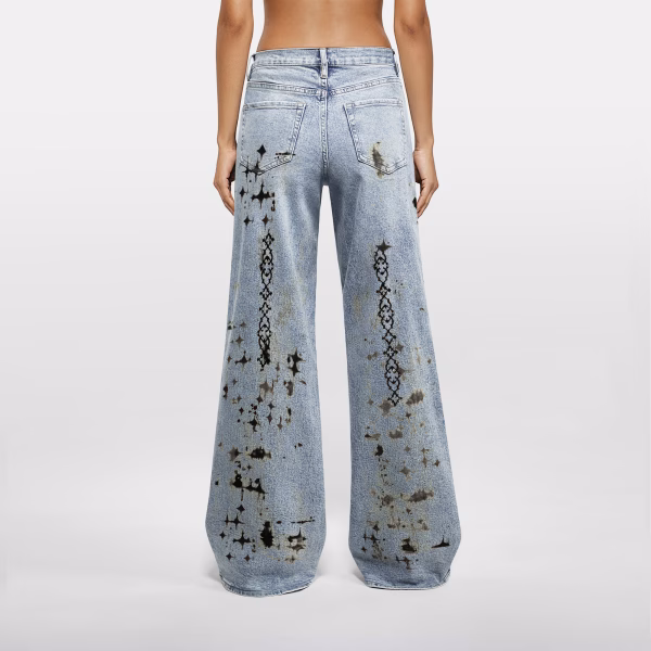 Gothic Chaos Mythology Art Printed Denim Jeans collection product photo