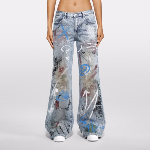 Abstract Graffiti Spray Art Printed Denim Jeans collection product photo