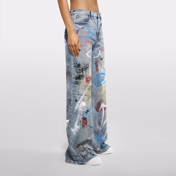 Abstract Graffiti Spray Art Printed Denim Jeans collection product photo