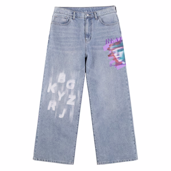 Blurred Reality Printed Denim Jeans by JR JEANIUS WEAR