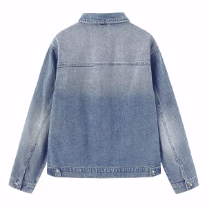 “Electric Panther” Blue Feline with Lightning Bolts & Stars Light Denim Jacket