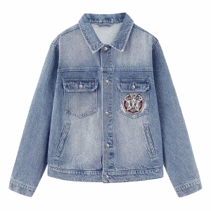 Gothic Demon Goat Pentagram Printed Denim Jacket