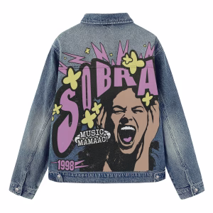 "Music Maniac" 1998 Screaming Girl Pop Art Denim Jacket by JR JEANIUS WEAR
