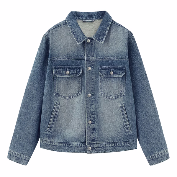 "Grace Upon Grace" Pink Angel Statue Streetwear Denim Jacket jackets product photo
