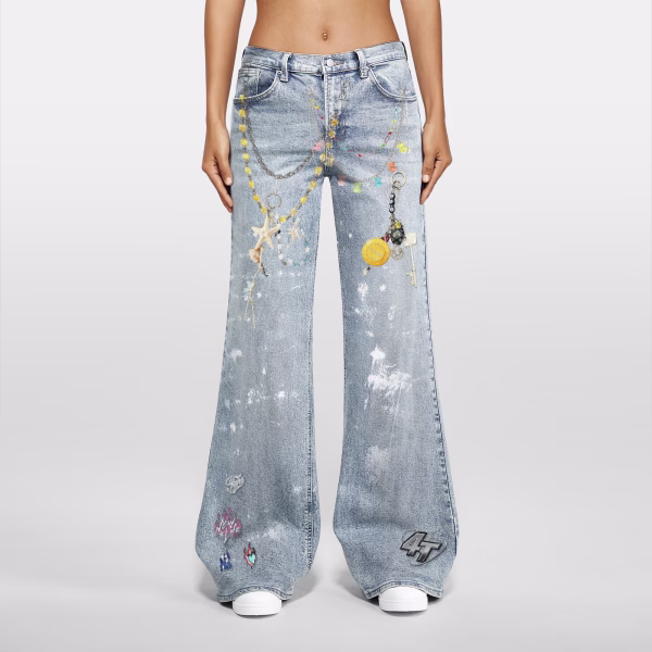 Starfish Charm Necklace & Jeanius Logo Printed Denim Jeans collection product photo
