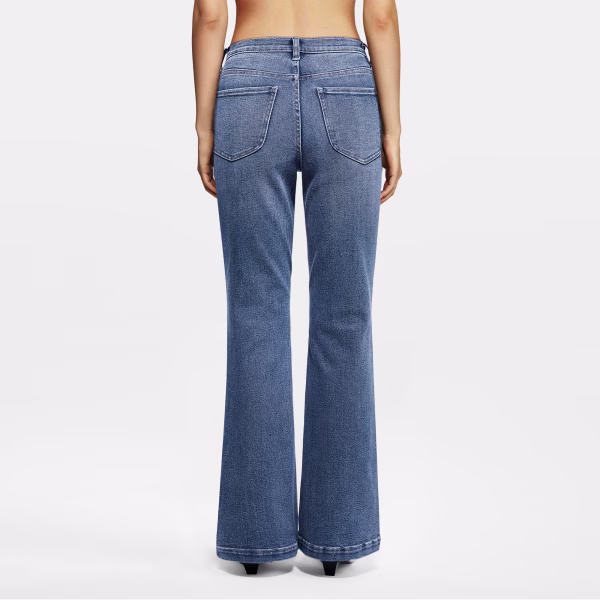 "Oriental Spring" Plum Blossom & Swallow Printed Denim Jeans collection product photo