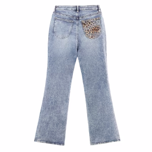 “Skull & Pearl” Trompe-l’œil Belt Distressed Printed Denim Jeans