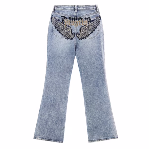 "Fallen Wings" Gothic Demons & Angels Printed Denim Jeans by JR JEANIUS WEAR