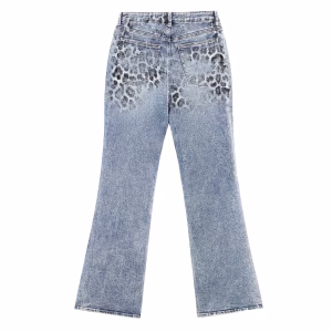 “Neon Cheetah” Layered Belt & Paint Splatter Printed Denim Jeans