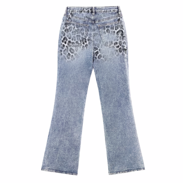 "Neon Cheetah" Layered Belt & Paint Splatter Printed Denim Jeans collection product photo