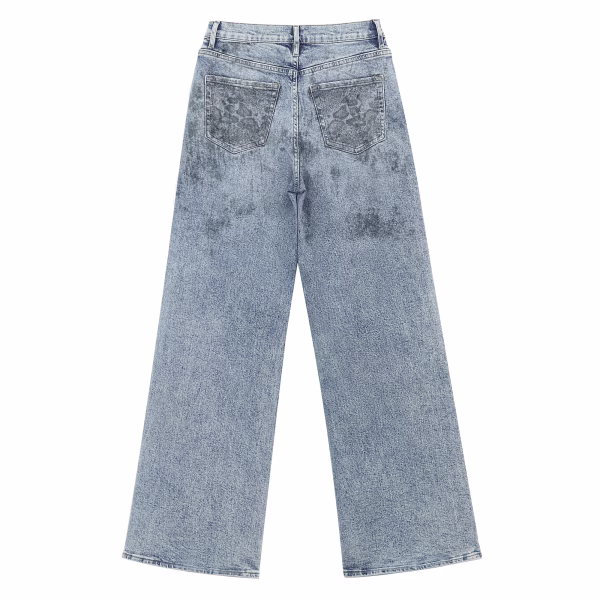 "Wild Instinct" Animal Print Patchwork Printed Denim Jeans collection product photo