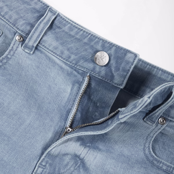 "Starlight Rebel" Textured Star & Sparkle Printed Denim Shorts collection product photo