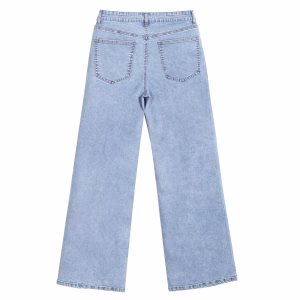 “Pop Art Queen” Graphic Typography Wide-Leg Jeans