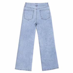 “Legend’s Legacy” Argentina Soccer Tribute Wide-Leg Printed Denim Jeans