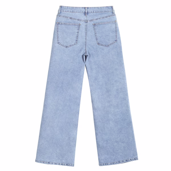 "Pastel Aura" Airbrushed Bows & Pearls Wide-Leg Jeans collection product photo