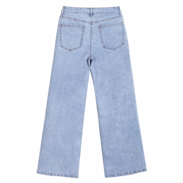 "Dreamy Cowgirl" Rhinestone & Floral Wide-Leg Printed Denim Jeans collection product photo