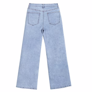 “Dreamy Cowgirl” Rhinestone & Floral Wide-Leg Printed Denim Jeans