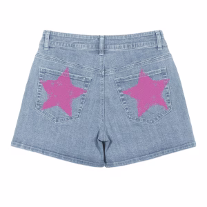 “Vintage 1776” Pop-Punk Americana Printed Denim Shorts