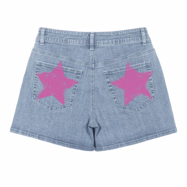 "Vintage 1776" Pop-Punk Americana Printed Denim Shorts collection product photo
