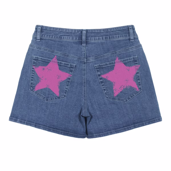 "Vintage 1776" Pop-Punk Americana Printed Denim Shorts collection product photo